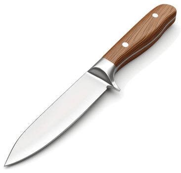 A modern utility knife with a wooden handle. png