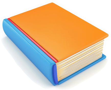 Colorful hardback book illustration. png