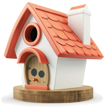 Charming, stylized, miniature dwelling. png