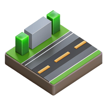 gorgeous distinctive Clean lines isometric road, scalable, grey with Scalable Design. png