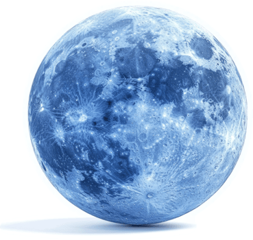 Celestial blue moon, a captivating cosmic sphere. png