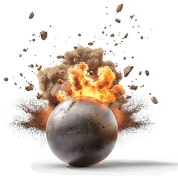 Explosive disintegration of a metallic sphere. png