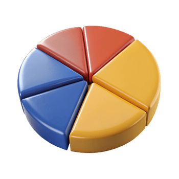 extraordinary nordic Pie chart divided into six equal segments. Flat color, single-weight stroke with Scalable Design. professional png