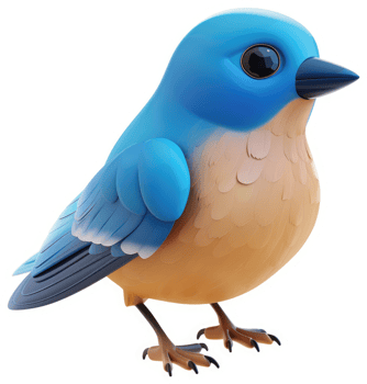 Cute bluebird with a light orange underbelly. png