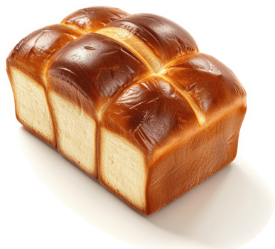 Golden, crusty bread loaf with a distinctive design. png