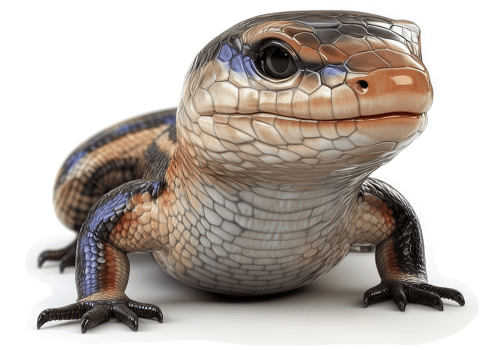 Close-up of a colorful skink lizard. png