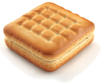 Square sandwich cookie with a light filling. png