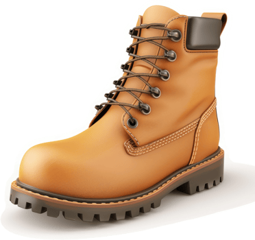 A sturdy, tan work boot with durable construction. png