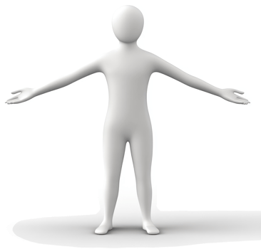 A stylized, three-dimensional representation of a human figure. png