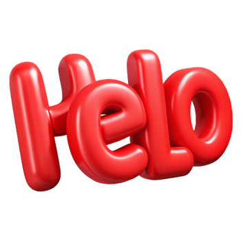 joyful hypnotic Bold, sans-serif HELLO in flat red. Clean lines, crisp edges with Scalable Design. high quality png