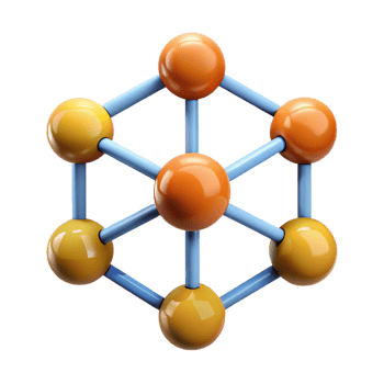 rare elegant Four connected nodes, symmetrical design, flat color. Clean lines, with Scalable Design. professional png