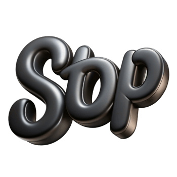 mysterious gorgeous Minimal STOP in crisp black. Single-weight stroke with Scalable Design. professional png
