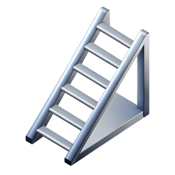 mysterious enchanting Scalable isometric ladder, sharp edges, silver with Scalable Design. original png