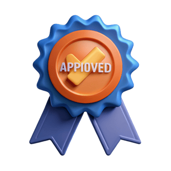 alluring reflective vintage Ribbon badge with the text Approved . Flat color, crisp edges, single-weight stroke with Scalable Design. museum quality png