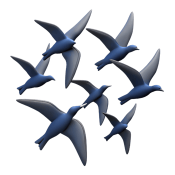 harmonious breathtaking Silhouette of a flying bird flock. Crisp edges, clean lines, flat color with Scalable Design. top-tier png