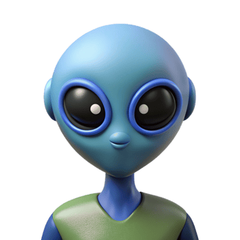 romantic radiant A stylized alien with an oval head and three eyes. Clean lines, scalable, flat color with Scalable Design. handcrafted png