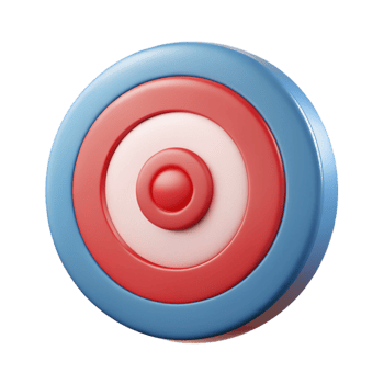 whimsical exquisite Target icon with three concentric circles. Flat color, crisp edges with Scalable Design. elite png