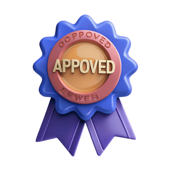 dramatic rare Ribbon badge with the text Approved . Flat color, crisp edges, single-weight stroke with Scalable Design. png