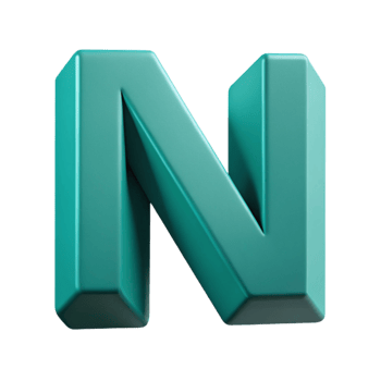 impressive futuristic Geometric N with a single-weight stroke. Flat teal color with Scalable Design. elite png