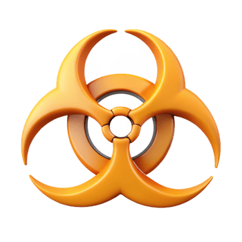 playful immaculate Symmetrical biohazard symbol. Clean lines, flat color, with Scalable Design. top-tier png