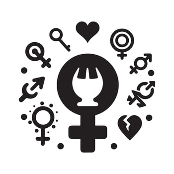Feminist Equality Symbol Icon Set vector