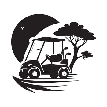 Golf Carts Silhouette Design vector