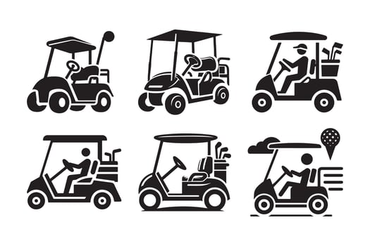 Modern Golf Cart Artwork vector