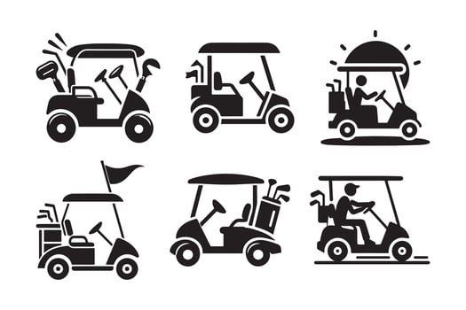 Golf Buggy Silhouette Style vector