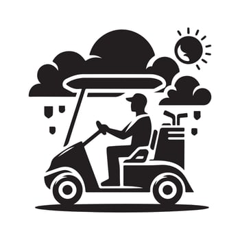 Golf Cart Transport Silhouette vector