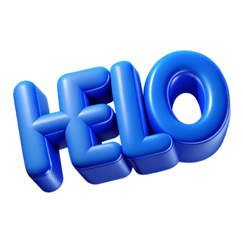 splendid dreamy surreal Bold, sans-serif HELLO in flat blue. Clean lines, crisp edges with Scalable Design. perfect clarity png