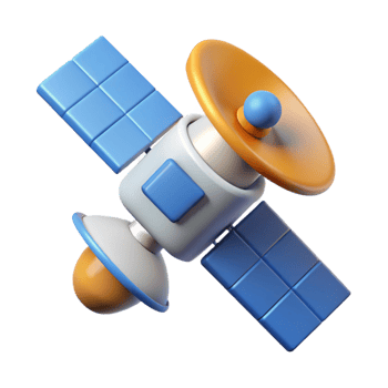 mesmerizing unforgettable Minimal technical schematic of a satellite. Flat color, with Scalable Design. png