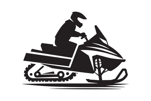Snowmobile silhouette graphic design vector