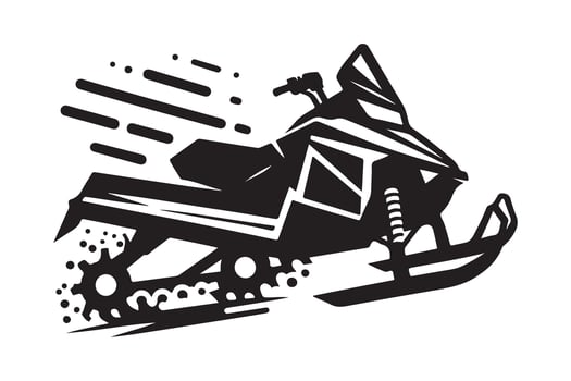 Snowmobile silhouette for logos vector