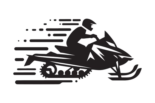 Snowmobile minimalist design vector