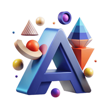 majestic futuristic Abstract letter A with geometric shapes. Clean lines, flat color, with Scalable Design. crisp png