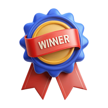 nostalgic gorgeous Ribbon badge with the text Winner . Crisp edges, minimal, flat color with Scalable Design. high quality png