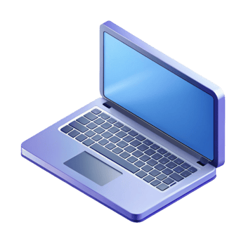 extraordinary romantic tropical Isometric laptop computer open. Clean lines, with Scalable Design. professional png