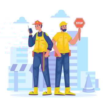 Security officer character illustration vector