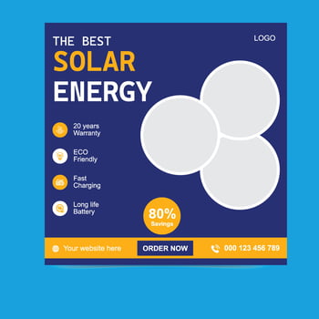 Solar Energy Promotional Post for Green Living And Sustainability vector