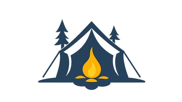 Camping tent logo illustration png