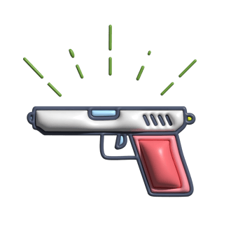 Modern 3D Gun Icon Handheld Weapon and Combat Design png