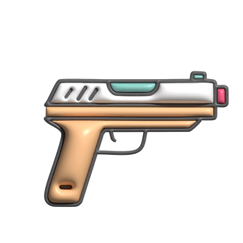 3D Render of Gun Icon Firearm and Weaponry Concept png