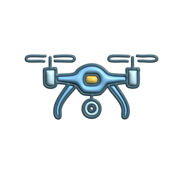 Modern 3D Drone Icon Quadrotor and Aerial Innovation Concept png