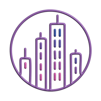 3D Render of City Skyline Icon Urban Landscape and Architecture Symbol png