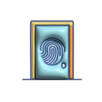 High-Tech 3D Door with Fingerprint Sensor Digital Security Icon png