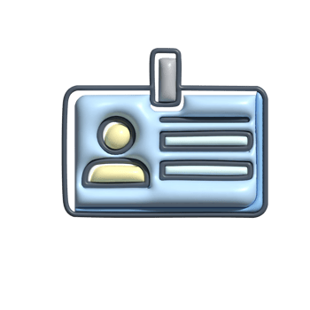 Modern 3D Identification Card Icon Office and Security Concept png