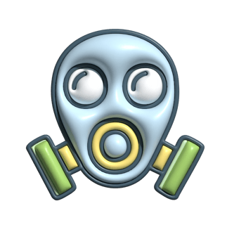 Modern 3D Icon of Respirator Mask Industrial and Toxic Protection png