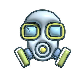 Isometric 3D Gas Mask Icon Safety and Hazard Symbol png