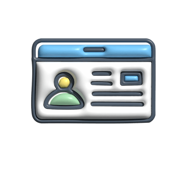 Professional ID Card 3D Icon Isometric Style Identification Symbol png