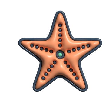 3D Render of Starfish Sea Life Ocean Icon png
